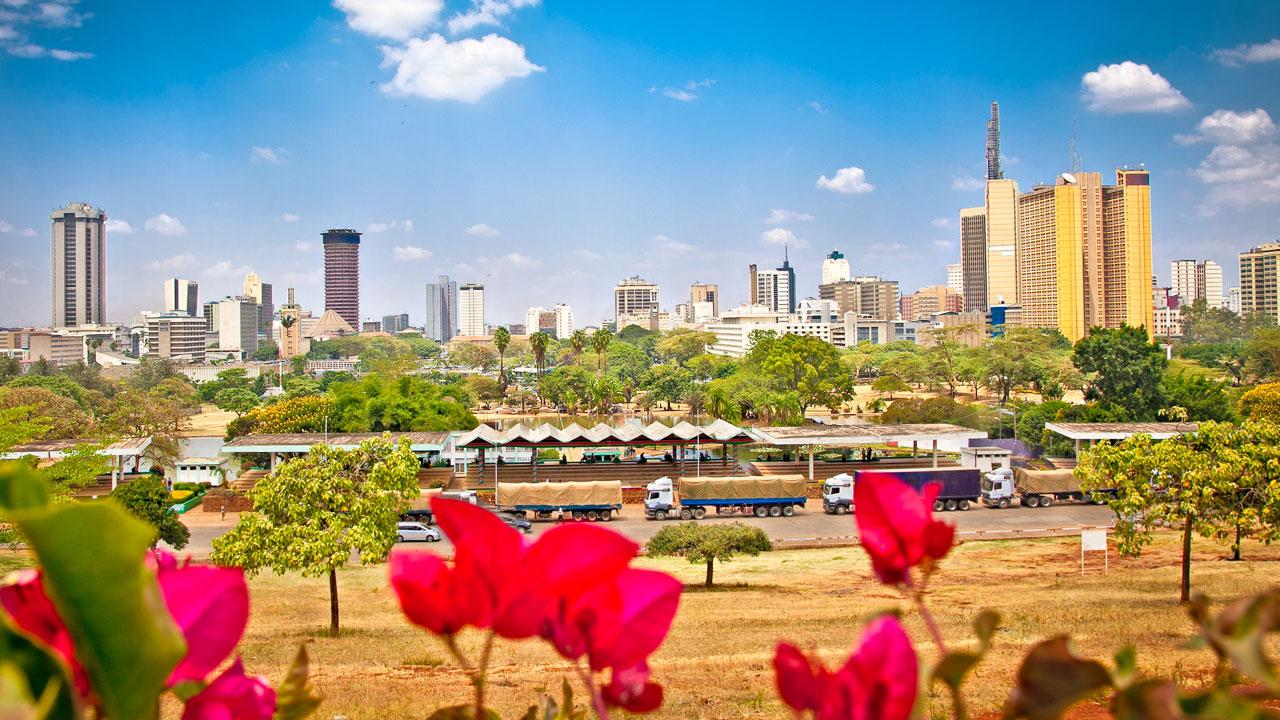 肯尼亚内罗毕的天际线全景